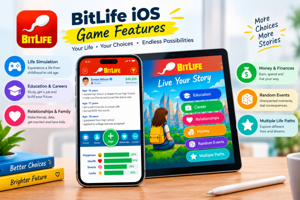 BitLife iOS gameplay features on iPhone and iPad